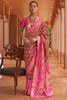 Plum Purple Smoothy Printed Patola Silk with Designer Border