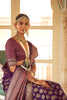 Purple Colour Patola Silk Saree  Zari Weaving With Blouse