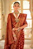 Maroon Patola Silk Saree  Zari Weaving With Blouse