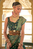 Green Patola Silk Saree  Zari Weaving With Blouse