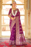 Bright Pink  Patola Silk Saree  Zari Weaving With Blouse
