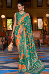 Green & Orange Colore Soft Designer Patola Saree