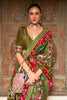 Green & Red Colore Soft Designer Patola Saree