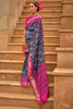 Blue Pure Dola Silk Designer Patola Saree
