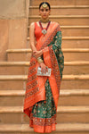 Green Pure Dola Silk Designer Patola Saree