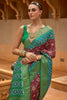 Midnight Blue Pure Dola Silk Designer Patola Saree