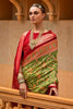 Lime Green Pure Dola Silk Designer Patola Saree