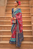 Red & Blue Pure Dola Silk Designer Patola Saree