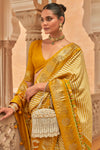 Golden Patola Silk Saree With  Printed Work