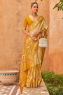 Golden Patola Silk Saree With  Printed Work
