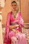 Pink  Patola Silk Saree With  Printed Work