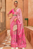 Pink  Patola Silk Saree With  Printed Work
