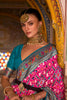 Pink And Cyan Blue Patola Saree