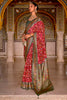 Cherry Red And Green Patola Saree