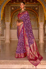 Royal Purple And Wine Patola Saree