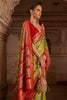 Green And Red  Soft Cotton Silk Patola Saree