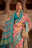 Pink And Blue  Soft Cotton Silk Patola Saree