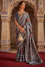 Grey    Soft Cotton Silk Patola Saree