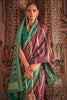 Green And Purple Soft Cotton Silk Patola Saree