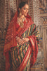 Maroon And Green Soft Cotton Silk Patola Saree