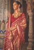 Maroon  Soft Cotton Silk Patola Saree