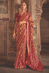 Maroon  Soft Cotton Silk Patola Saree