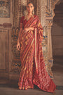 Maroon  Soft Cotton Silk Patola Saree