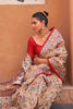 Cream Pure Tissue silk with Beautiful Designer blouse & Patola Print