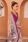 Peach Pure Tissue silk with Beautiful Designer blouse & Patola Print
