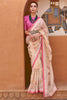 Peach   Pure Tissue silk with Beautiful Designer blouse & Patola Print