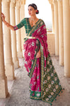 Dark Orchid Pure Silk Designer Patola Saree