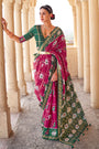 Dark Orchid Pure Silk Designer Patola Saree