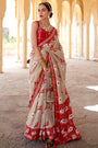 Tan Gold Pure Silk Designer Patola Saree