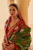 Henna Green Pure Silk Designer Patola Saree