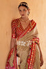 Hot Red And Green Patola Silk Saree With Blouse