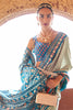 Stylish Sky Blue Patola Silk Saree With Fancy Blouse