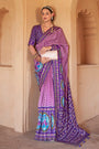 Grape And Plum Colour Patola Silk Saree With Fancy Blouse