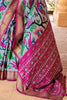 Stunning Gray Woven Patola Silk Saree with Classic Border