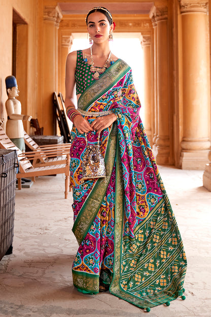 Wedding Occasions Multi Color Fantastic Patola Silk Saree