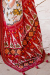 Innovative Off-white Woven Patola Silk Saree with Classic Border