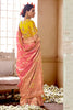 Baby Pink  colour Pure Dola Silk With Fancy Lace Border