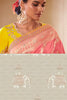 Baby Pink  colour Pure Dola Silk With Fancy Lace Border