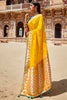 Pineapple Yellow Paithani Silk Saree with Flower Woven Zari border
