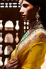 Pineapple Yellow Paithani Silk Saree with Flower Woven Zari border