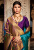 Turquoise Blue Soft Silk Saree with Golden Zari Woven Pallu