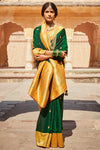 Venitian Green Soft Silk Saree with Designer Blouse