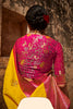 Yellow and Pink Zari Woven Banarasi Soft Silk Saree