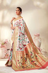 Off White Paithani Saree With Minakari Weaving Work
