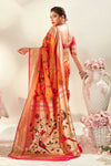 Orange Paithani Saree With Minakari Weaving Work