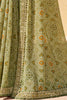 Moss Green Georgette Embroidery Border Saree